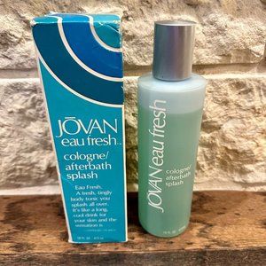 RARE DISCONTINUED Jovan Vintage  Eau Fresh After bath Splash 16 oz Blue Bottle